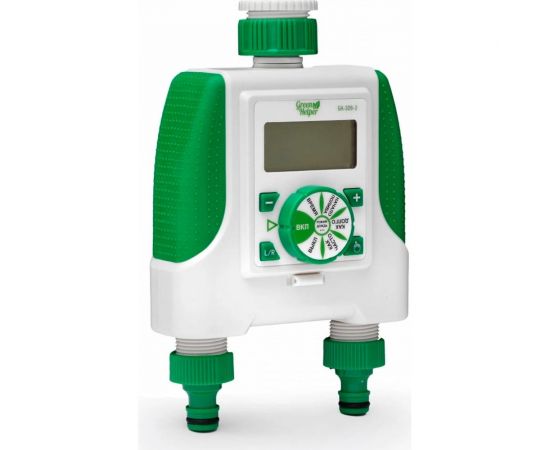 Двухканальный электронный таймер полива Green Helper GA-328-2 