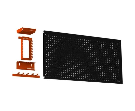 Металлическая перфопанель ООО Металекс Metalex 600x1600 чёрная с комплектом аксессуаров PRCHA60160 – изображение 3