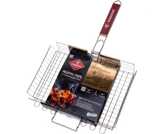 Объемная большая решетка-гриль Forester 26x38 см, нержавеющая сталь BQ-N03P 