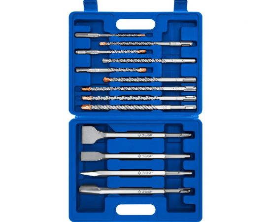 Набор зубил и буров ЗУБР Профессионал SDS-Plus, 13 шт 29360-H13_z01 