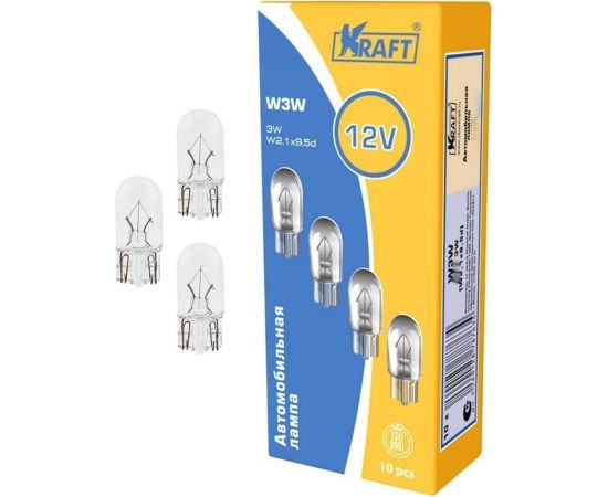 Лампа накаливания KRAFT W3W 24v3w W2.1x9.5d упаковка 10 шт. KT 700034 