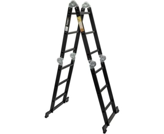 Лестница-стремянка 4x5 трансформер WORKY profi black с помостом, высота 5.9 м ARD257750 