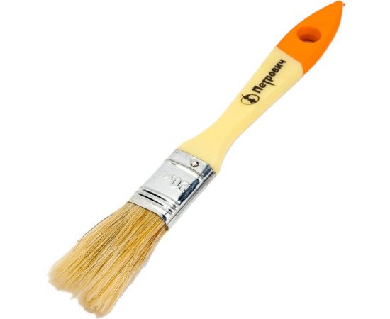 Плоская кисть Петрович 20 мм, натуральная щетина, пластиковая ручка 4100015201 – изображение 2