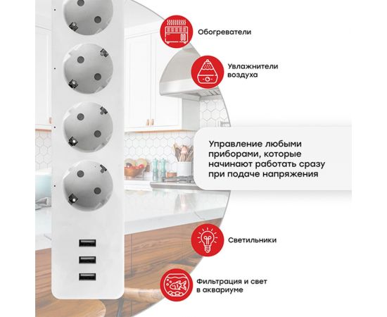 Умный удлинитель c USB EKF Wi-Fi PRO HomeConnect RCE-2-WF – изображение 3