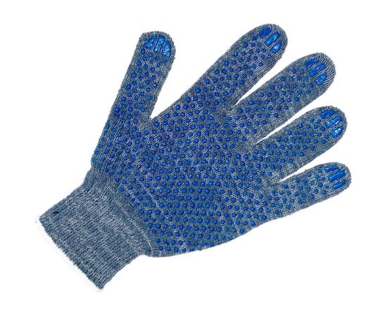 Трикотажные перчатки с ПВХ ПРОМПЕРЧАТКИ 4 нити, 10 класс, серые, 100 пар ПП-25400/100 – изображение 3