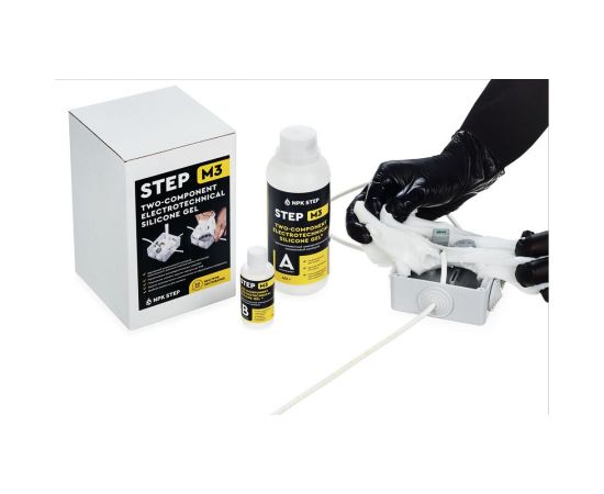 Удаляемый силиконовый двухкомпонентный компаунд для герметизации распределительных коробок НПК СТЭП STEP-M3 0,5 кг 00-00001177 – изображение 6