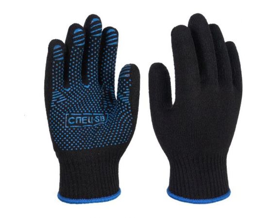 Перчатки СПЕЦ-SB RO х/б с ПВХ, черные 3.1211.011/10 