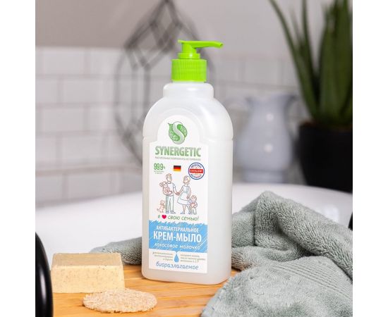 Жидкое антибактериальное крем-мыло SYNERGETIC Кокосовое молочко 0.5 л 105062 – изображение 2