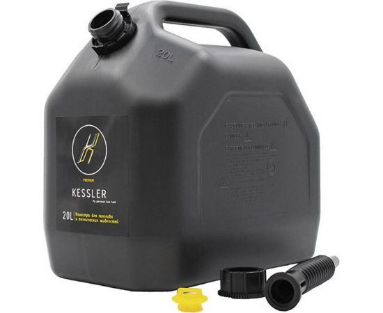 Канистра ГСМ Black Kessler черная с желтой крышкой 20 л Oktan KGA1-02-08 