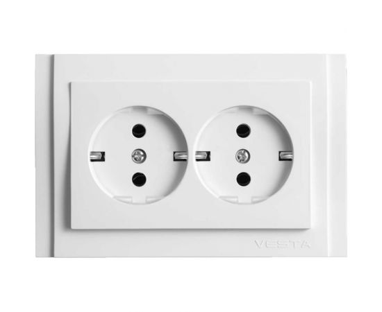 Двойная розетка Vesta Electric Verona c заземлением F00050201BEL 