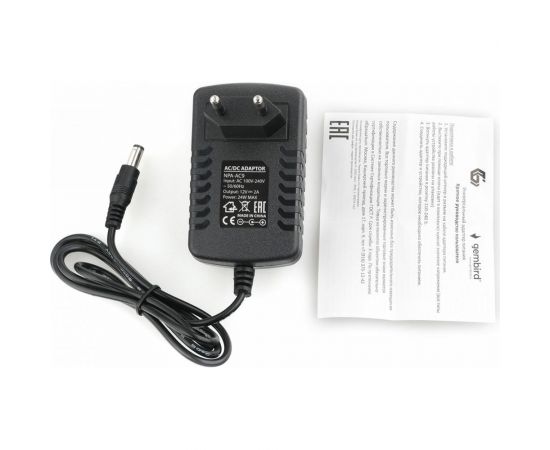 Адаптер питания Gembird 12В/2А, 1 штекер 5,5x2,5мм, NPA-AC9 – изображение 2