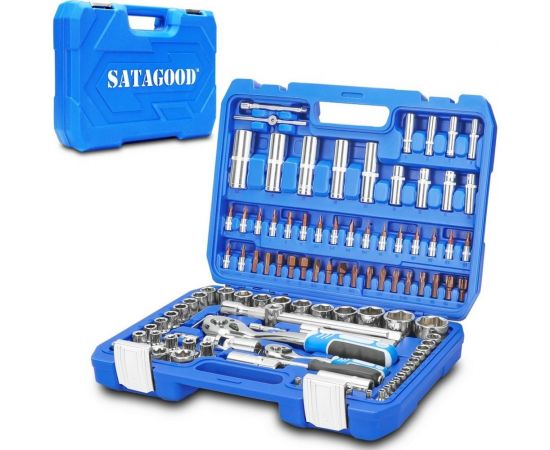 Набор инструментов для авто GOODKING 108 предметов, 1/4 1/2, трещотка 72 зуба B-10108 – изображение 2