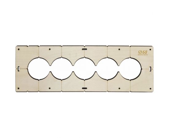 Шаблон для сверления подрозетников на 5 отверстий диаметром 68 мм, толщина фанеры 8 мм РОТОР 5shablon68 – изображение 2