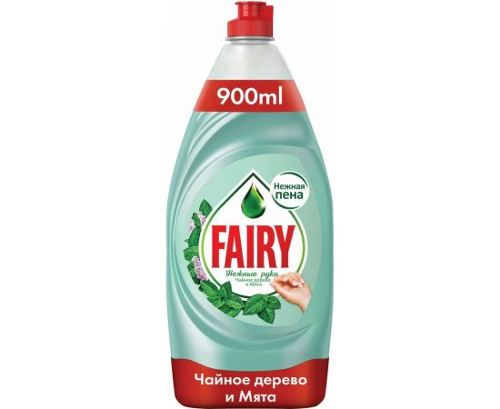 Средство для мытья посуды FAIRY Нежные руки 900 мл, Чайное дерево и мята 603748 – изображение 3