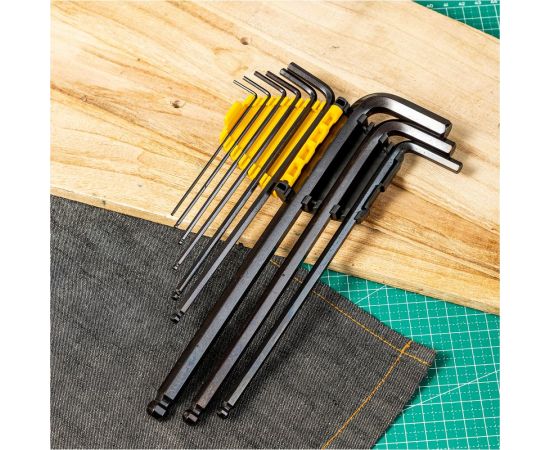 Набор сверхдлинных шестигранных ключей с шаром DELI dl232309h материал Cr-V, 1,5, 2, 2,5, 3, 4, 5, 6, 8, 10 мм, пластиковый держатель, 9 шт. 104514 – изображение 4