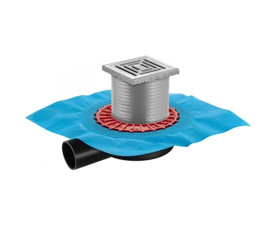 Напольный трап водосток BERGES ZENTRUM Uno 100х100, D50 мм 090371 