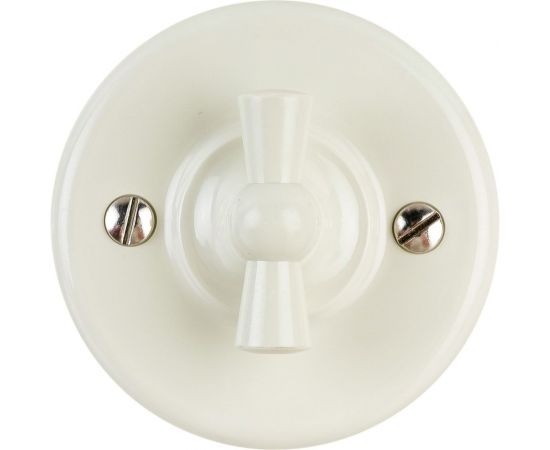 Выключатель Bironi 1кл., пластик, цвет Слоновая кость B1-200-211 