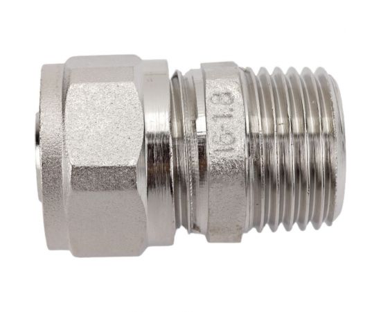 Прямой соединитель BYR PEX Н.Р. 1/2"" х 16 (1.8) для подключения приборов, никель 1080 