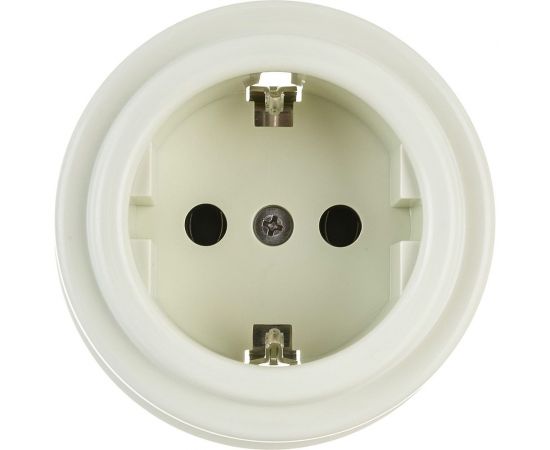 Розетка BIRONI Пластик Слоновая кость, с заземлением B1-101-211 