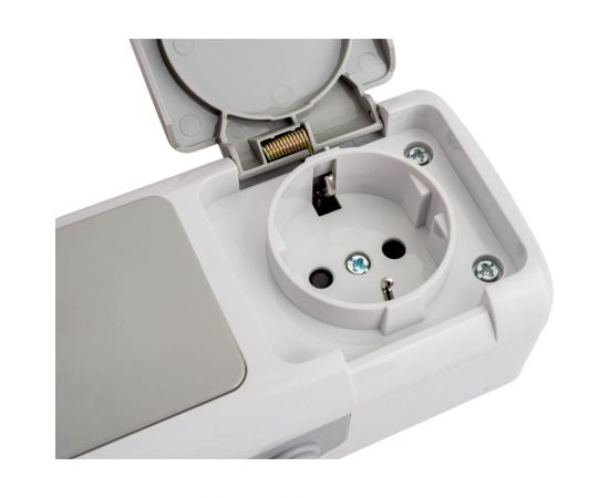 Блок: розетка 1-м 16А с заземлением, с крышкой + 1-кл выключатель EKF Мурманск, IP54, серый SQ EFRV16-050-30-540 – изображение 15