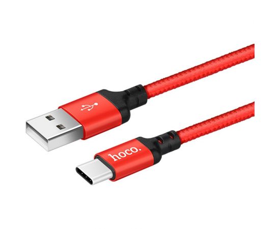 Кабель USB 2.0 Hoco X14, AM/Type-C M, черно-красный, 2м 6957531062936 – изображение 2