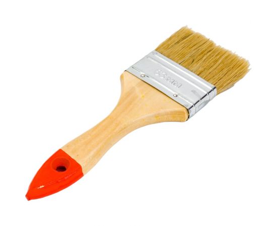 Плоская кисть Петрович 63 мм, натуральная щетина, деревянная лакированная ручка 4100000188 – изображение 2