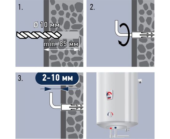 Комплект крепления для бойлера ЕВРОПАРТНЕР PWB 100, блистер 87789 – изображение 3