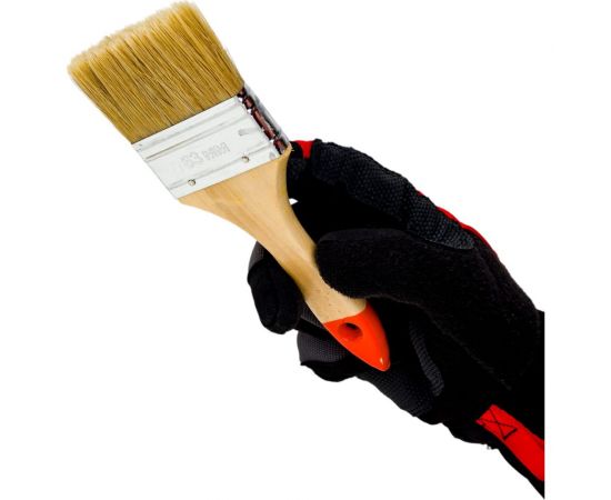 Плоская кисть Петрович 63 мм, натуральная щетина, деревянная лакированная ручка 4100000188 – изображение 4