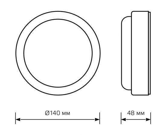 Светодиодный светильник Gauss ECO IP65 D140х48 12W 940lm 4000K ЖКХ круглый 1/40 126418212 – изображение 5