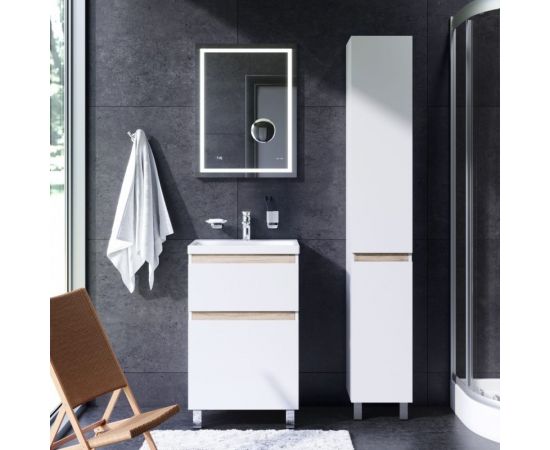 Универсальное зеркало AM.PM с контурной Led-подсветкой, часами и косметическим зеркалом M91AMOX0653WG – изображение 6