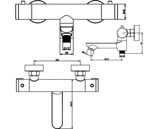 Термостатический смеситель для ванны Swedbe Mercury с поворотным изливом 9045B – изображение 7