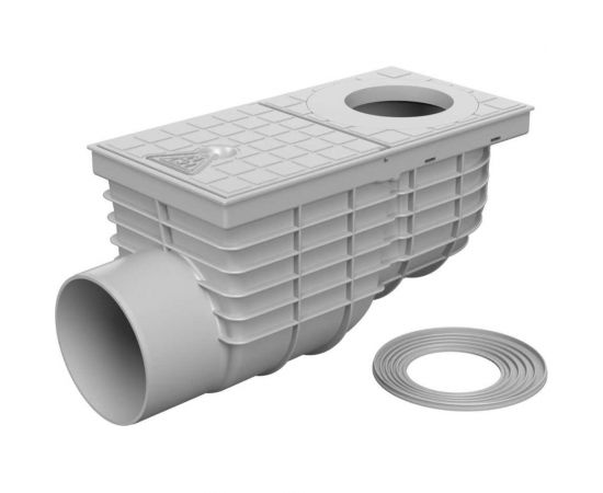 Дождеприёмник-трап со сливом из крыши MCH Chudej с боковым сливом, D110, стандарт, серый 325 Gs 