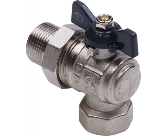 Шаровой кран со сгоном AQUALINK угловой, вн-нар 1/2 LU B бабочка 1171 