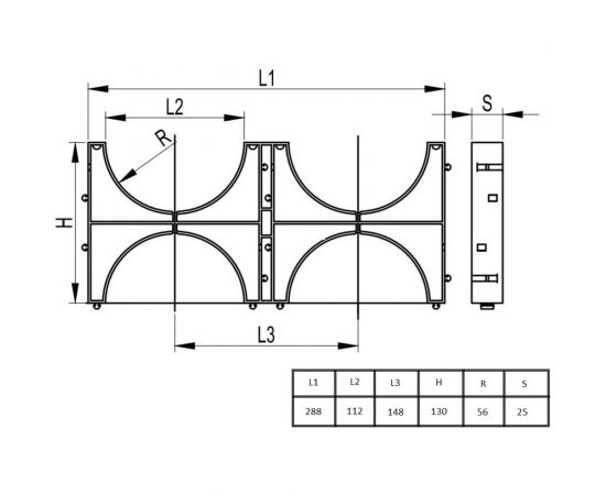 Двойной кластер-держатель расстояния для труб ПНД 110 мм ООО МеталлТоргСтрой Класт 110-2 – изображение 2