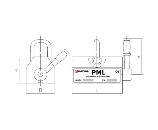 Магнитный захват Сибталь модель PML 1Т 080 0001 1000 – изображение 2