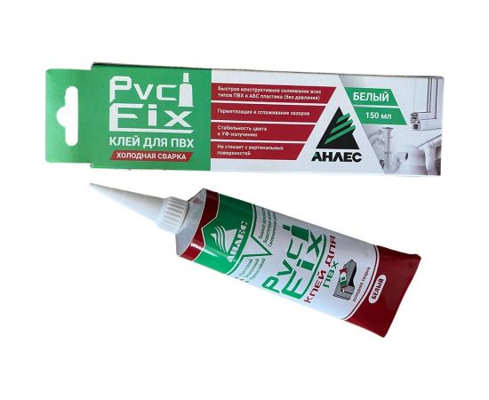 Клей для ПВХ Анлес PVC FIX, белый 150 мл в индивид. упаковке с носиком 70128 – изображение 2