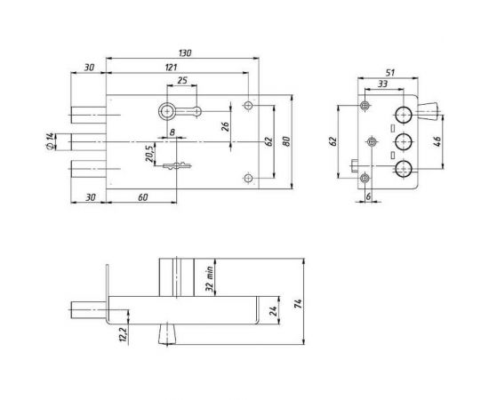Накладной замок Siblock ЗНСЗ-2 Соболь 4 кл. 493 – изображение 2