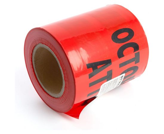 Сигнальная лента STEKKER Осторожно кабель, 150 мм, 100 м, 90 mic, красный INTP10-150-100, 39916 – изображение 3