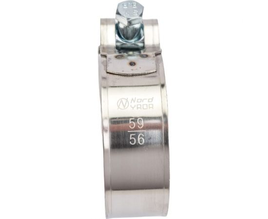 Силовой хомут Nord-Yada Д: 56-59 мм, Ш: 22 мм, Т: 0,6 мм, болт: М6х60, нерж. сталь 902886 – изображение 3