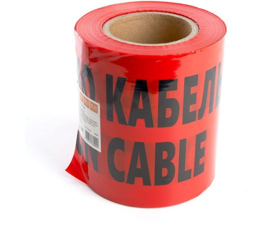 Сигнальная лента STEKKER Осторожно кабель, 150 мм, 100 м, 90 mic, красный INTP10-150-100, 39916 – изображение 4