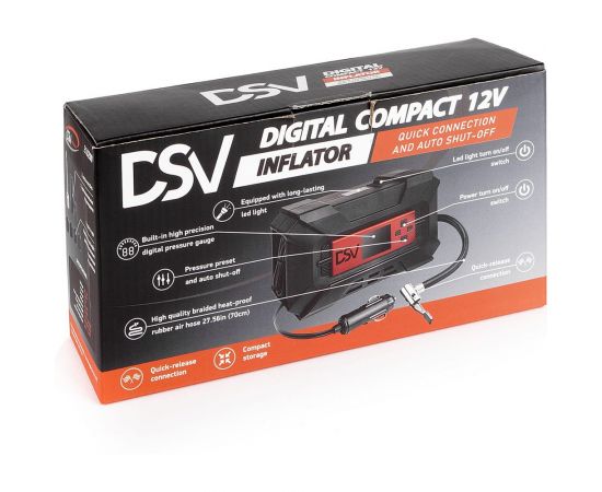 Компрессор DSV Smart, дисп. с софттач, пластик, LED фонарь 30 л/мин 12В цифр. маном., 218200 – изображение 8