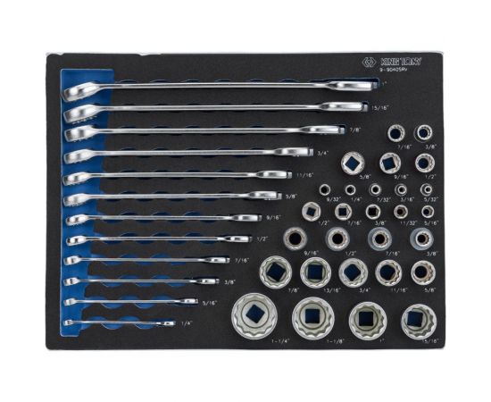 Набор комбинированных ключей, набор торцевых головок 1/4""&3/8""&1/2"", ложемент, 40 предметов KING TONY 9-9040SRV 
