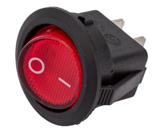 Круглая клавиша Nord-Yada 250V 6А красная (2контакта) ON-OFF (2шт в упаковке) 905483 