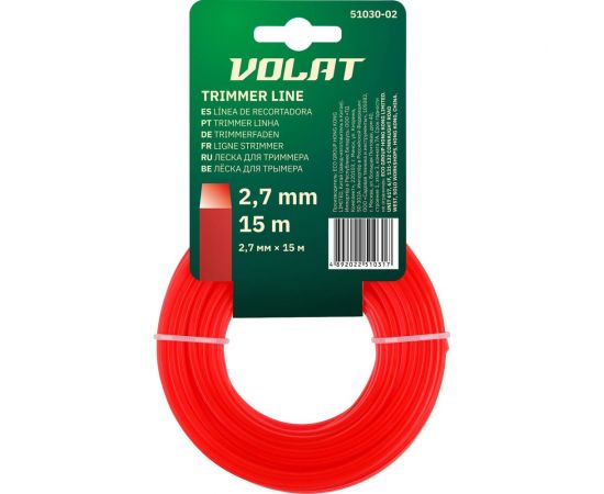 Леска 2.7 мм, 15 м, квадратное сечение ВОЛАТ 51030-02 