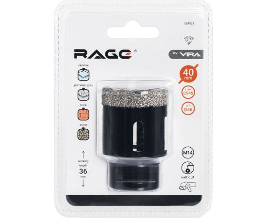 Коронка алмазная по керамике 40 мм для УШМ VIRA 559523 – изображение 2