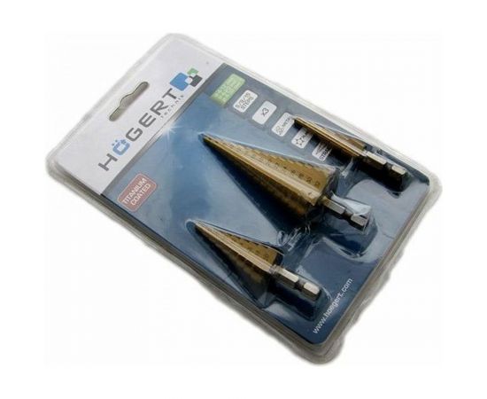 Набор ступенчатых сверл 3 шт, 4-32 мм HOEGERT TECHNIK HT6D325 – изображение 3
