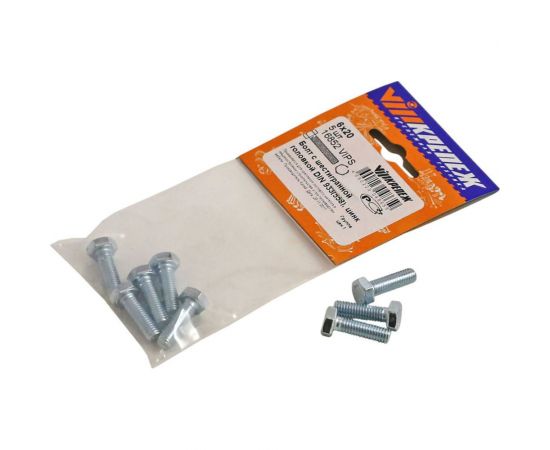 Болт с ш/г VIPкрепеж DIN 933 (558) полная резьба 6х20 5шт 16852 VIPS – изображение 3