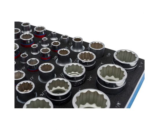 Набор комбинированных ключей, набор торцевых головок 1/4""&3/8""&1/2"", ложемент, 40 предметов KING TONY 9-9040SRV – изображение 4