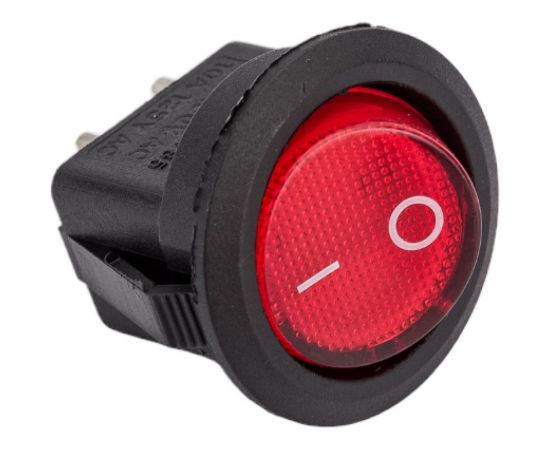 Круглая клавиша Nord-Yada 250V 6А красная (2контакта) ON-OFF (2шт в упаковке) 905483 – изображение 4