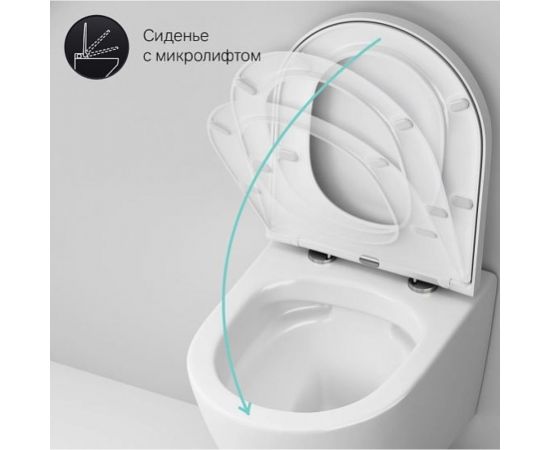 Подвесной унитаз AM.PM Sense FlashClean с сиденьем микролифт C741701SC – изображение 5